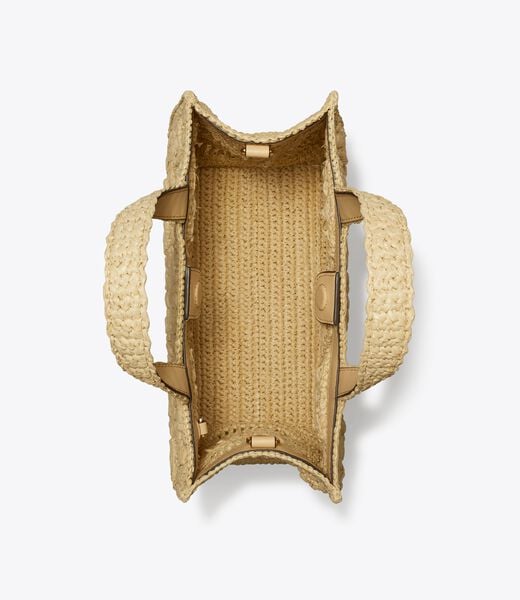 tory burch t monogram raffia top handle tote