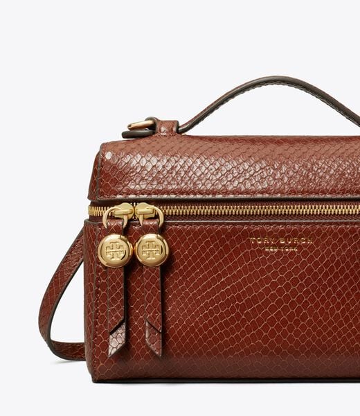 Romy Snake-Embossed Slim Top Handle tory burch romy snake embossed slim top handle
