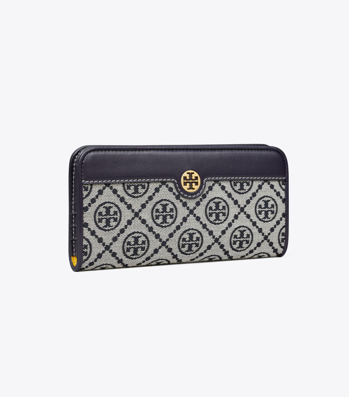T Monogram Zip Slim Wallet