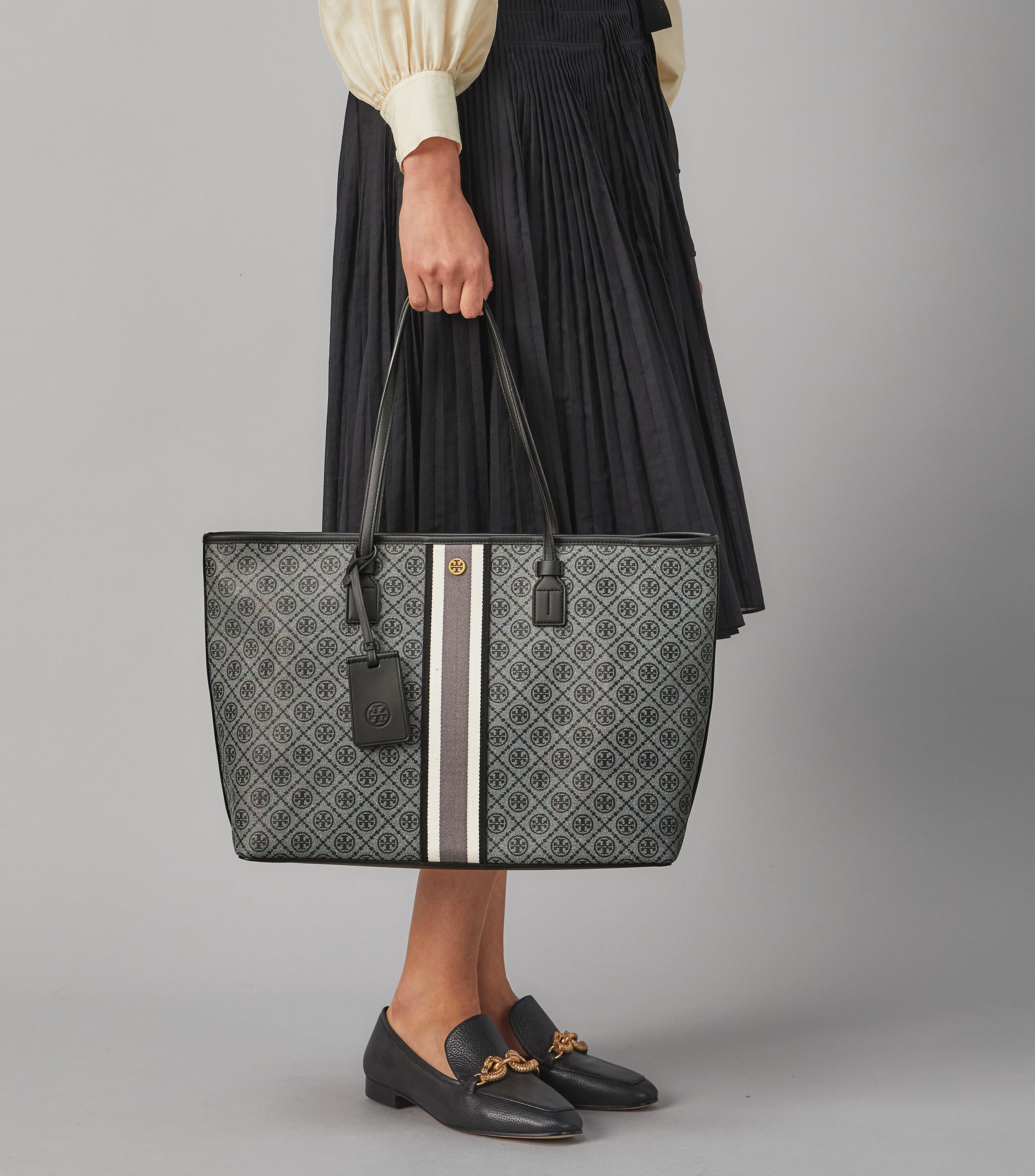 Coated canvas shop tote bag