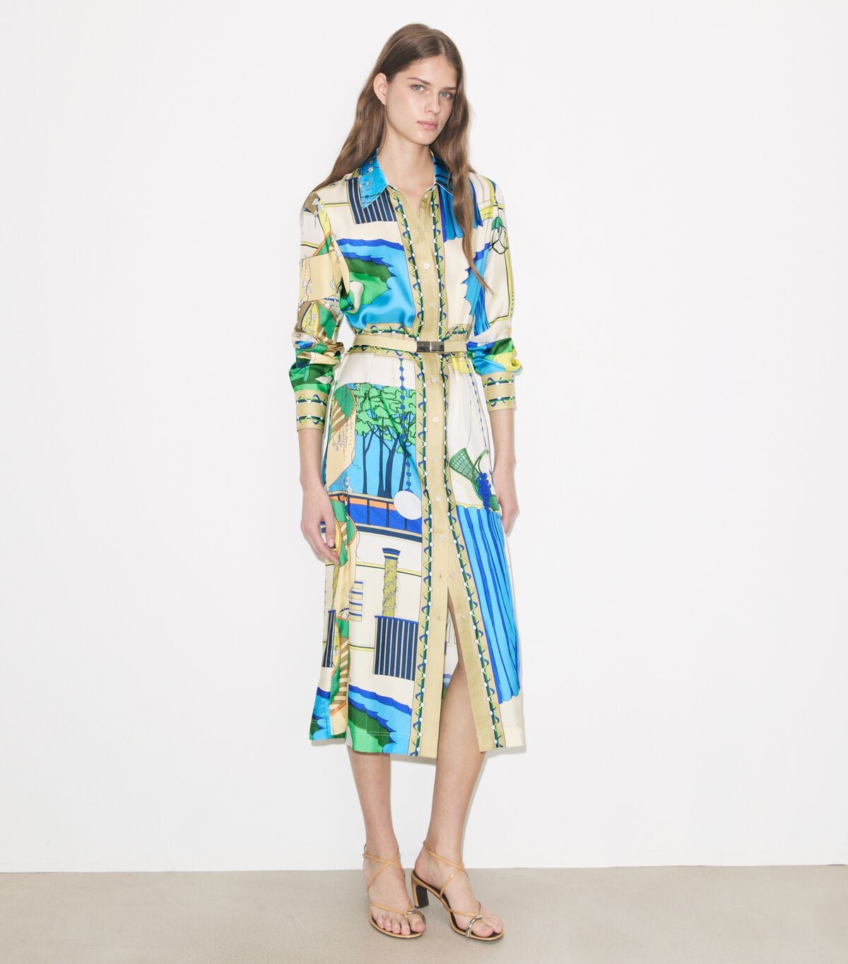 Printed Silk Shirtdress tory burch printed silk shirtdress