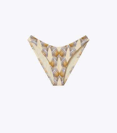 Printed High-Leg Hipster Bikini Bottom