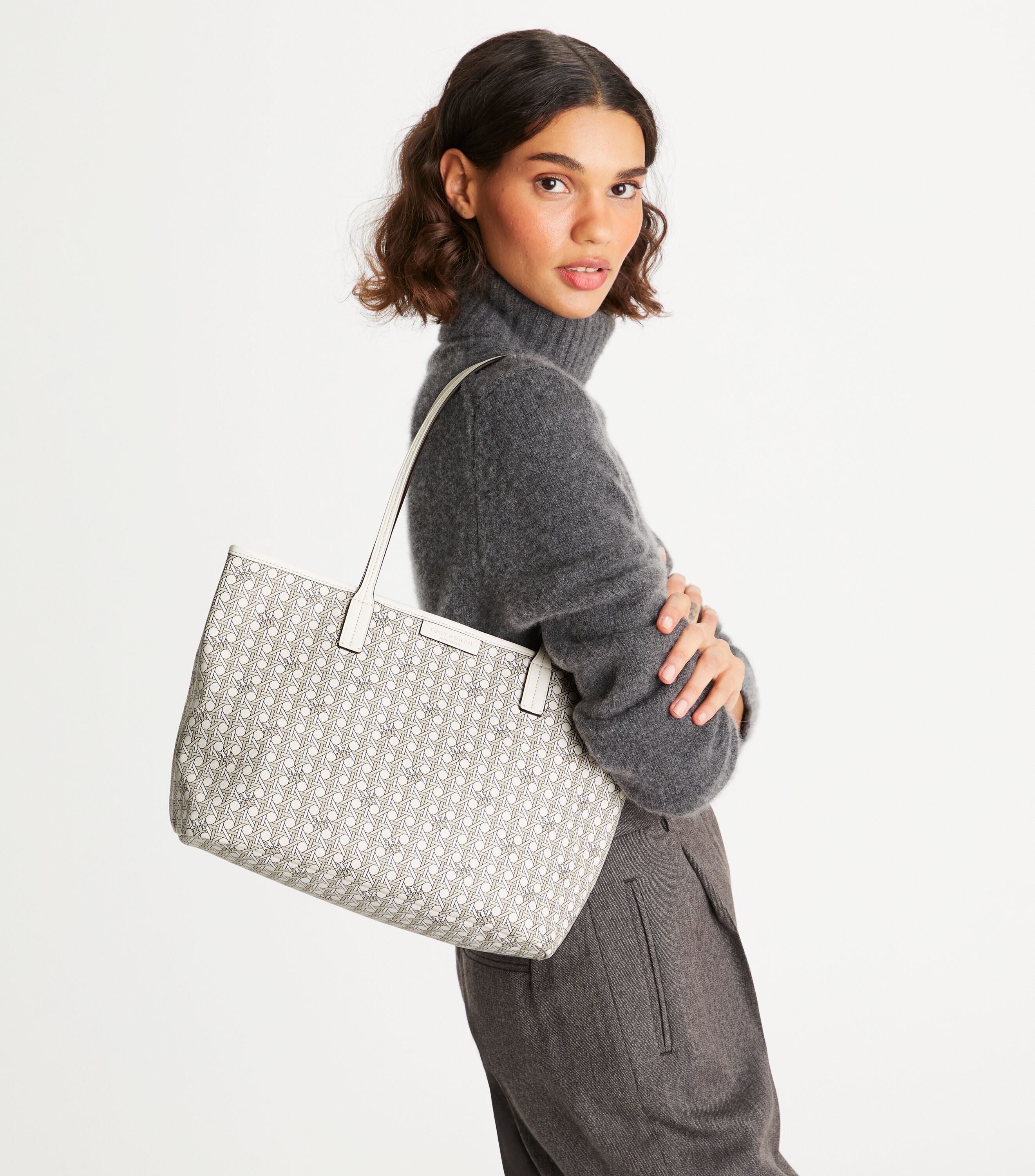 Small Ever-Ready Zip Tote, New Ivory | Tory Burch UAE
