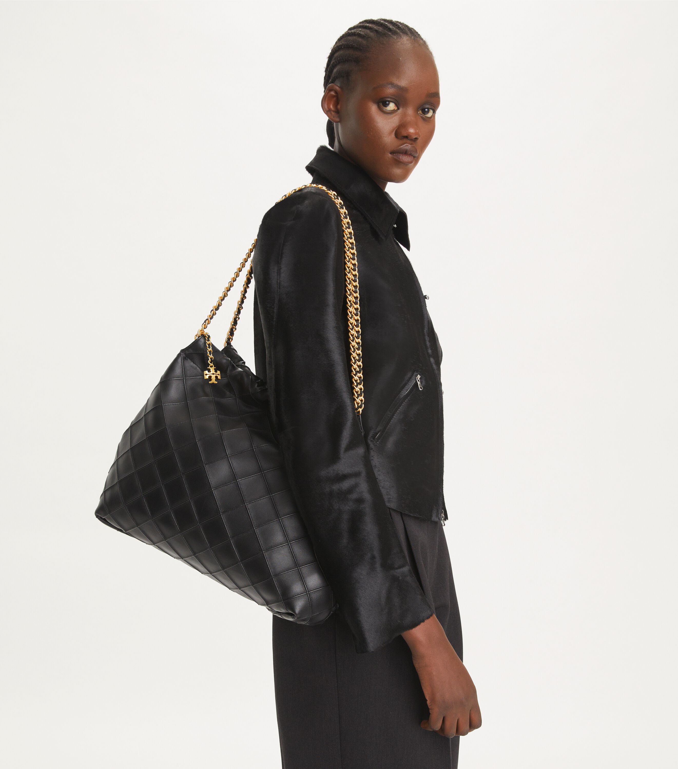 Fleming Soft Hobo Bag, Black | Tory Burch UAE