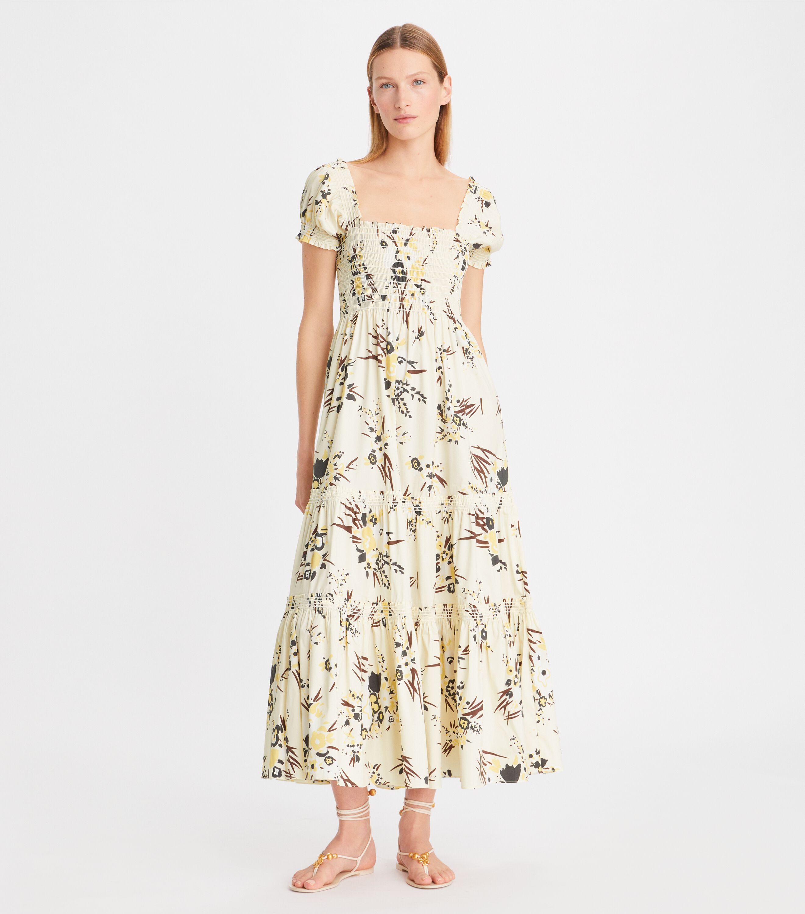 Tory Burch Printed Smocked Dress Tory Burch UAE