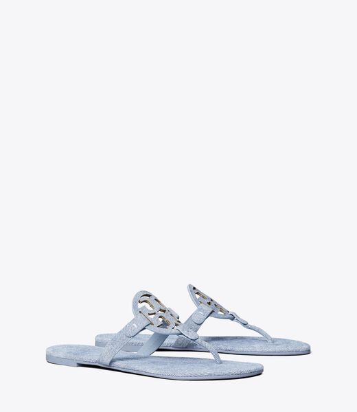 tory burch صندل ميلر من الجلد المدبوغ المطبوع