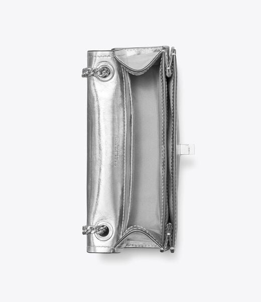 حقيبة كتف ميني كيرا تورنلوك المعدنية tory burch حقيبة كتف ميني كيرا تورنلوك المعدنية