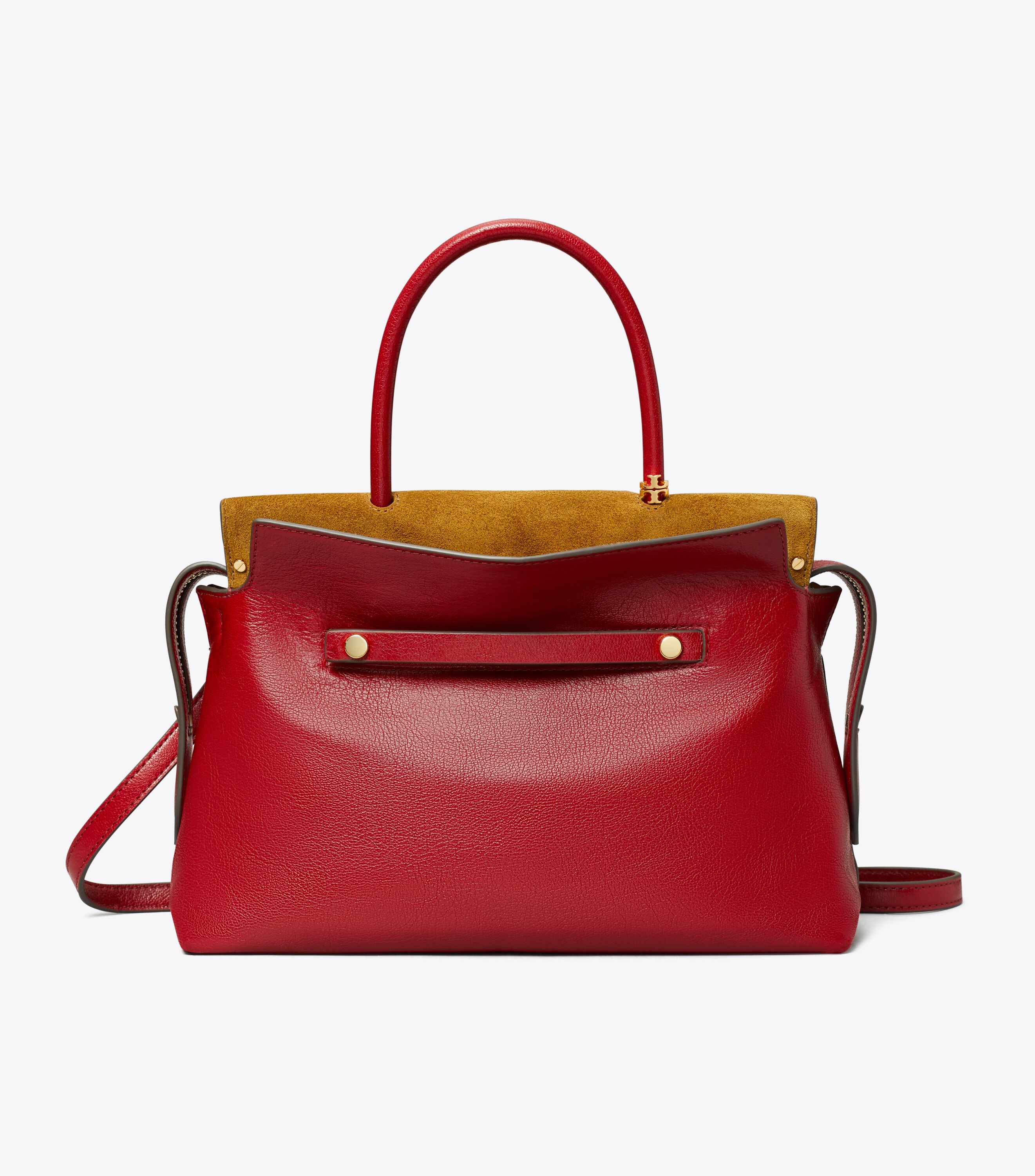 Mercer Textured Satchel, Ruby | Tory Burch UAE