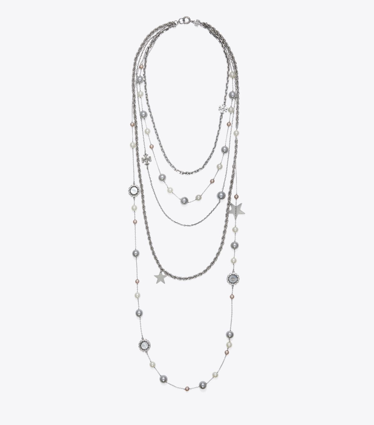 tory burch crystal and pearl necklace