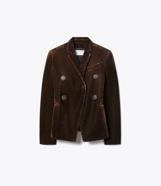 tory burch denim blazer