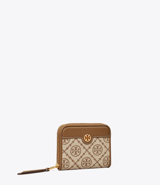 T Monogram Zip Coin Case