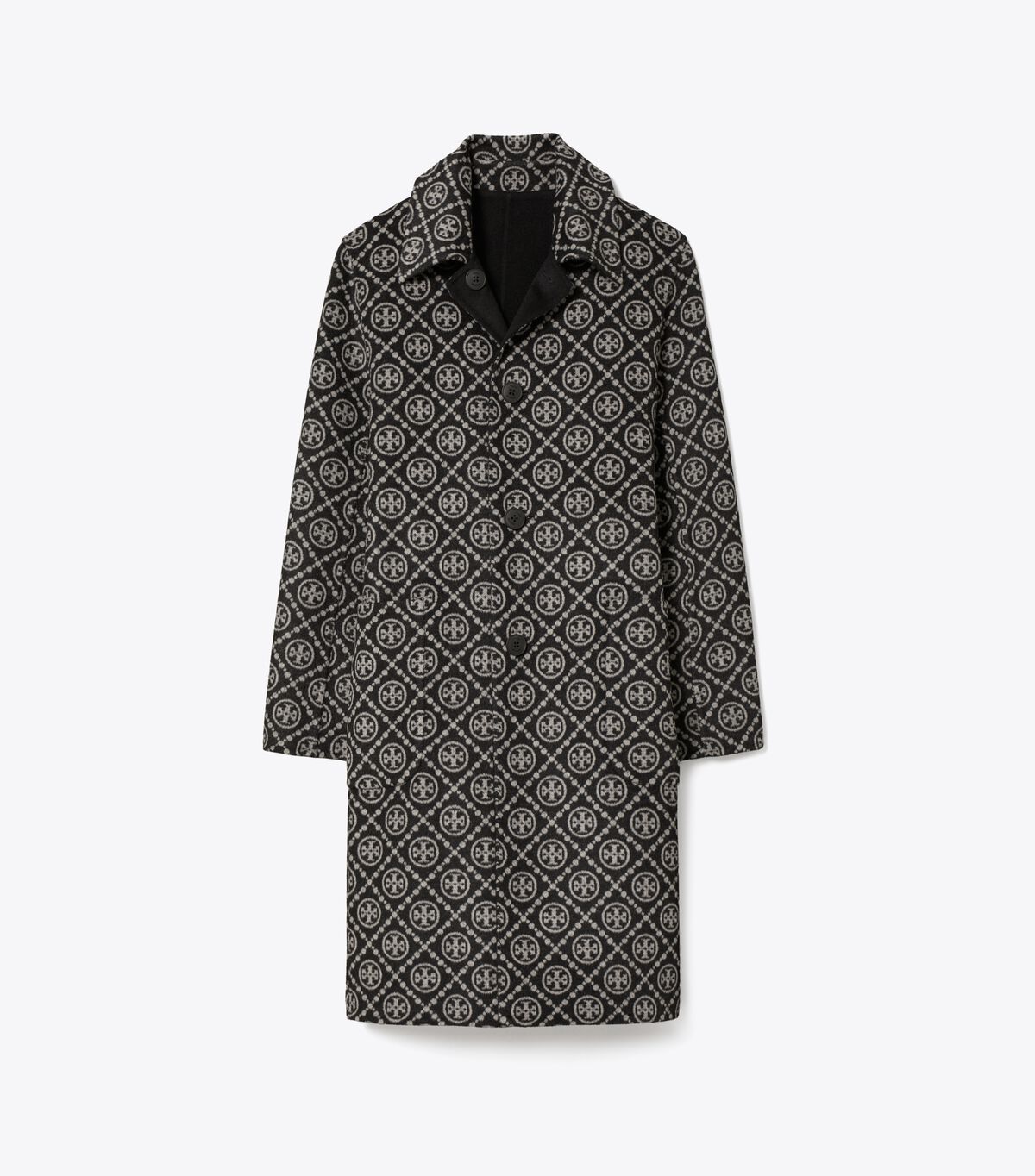 T Monogram Jacquard Wool Coat tory burch t monogram jacquard wool coat