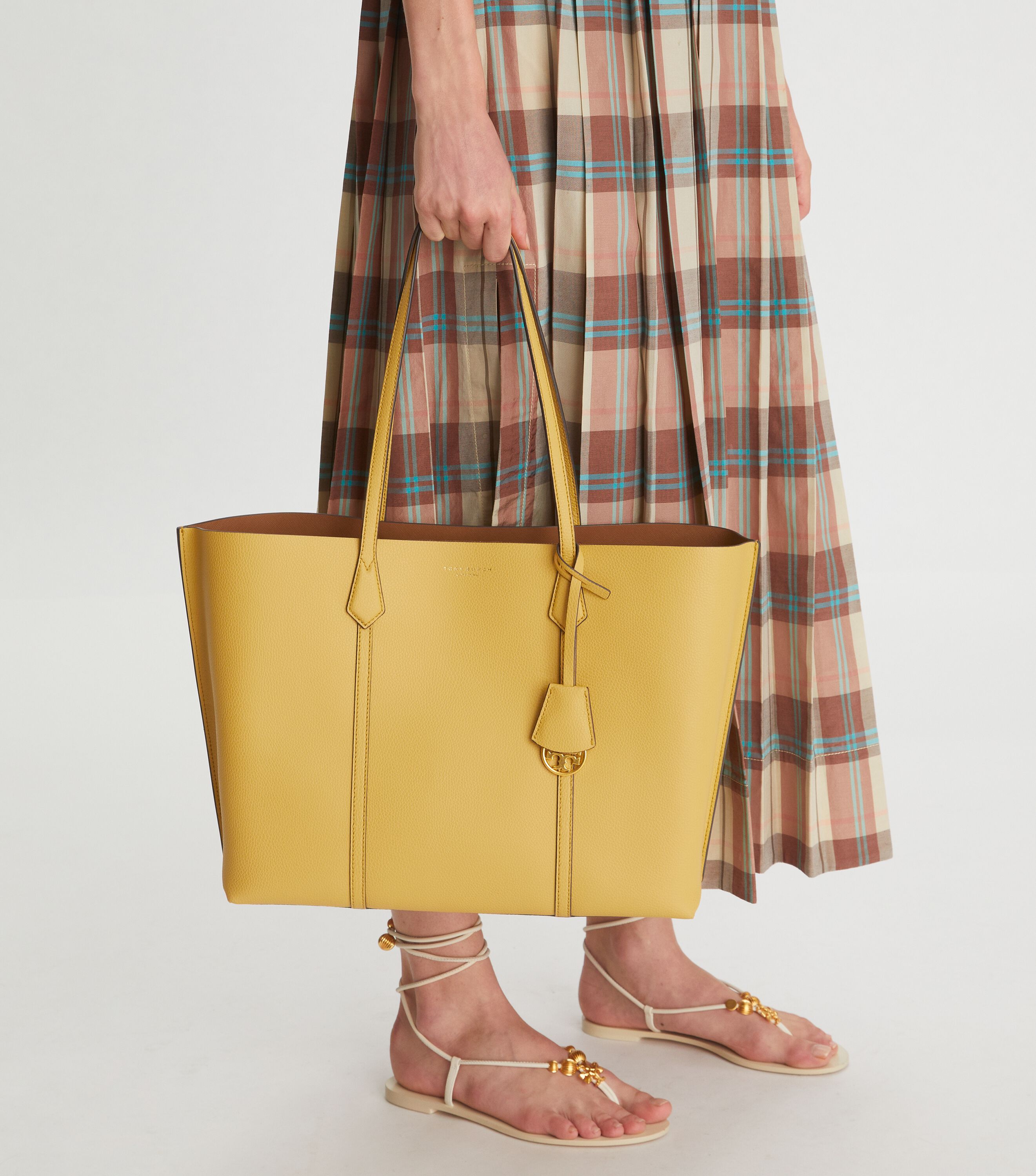 Perry Triple-Compartment Tote Bag, Golden Sunset | Tory