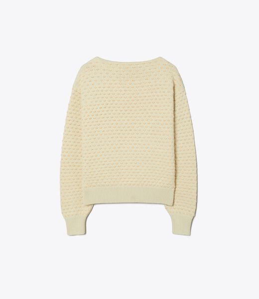 tory burch raffia embroidered wool sweater