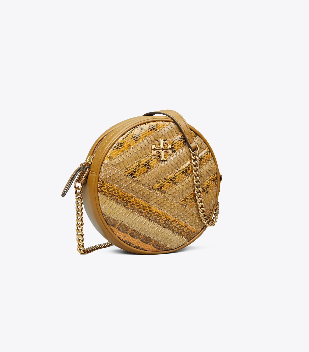 Kira Chevron Snakeskin Circle Bag