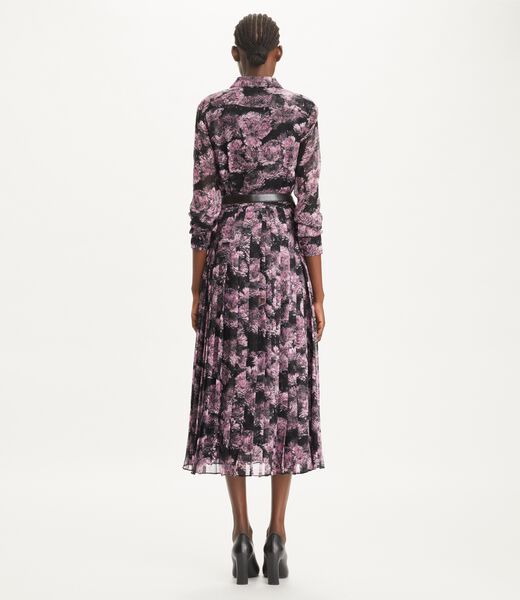 tory burch printed pleated silk dress