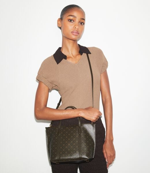 tory burch small perry coated canvas tote