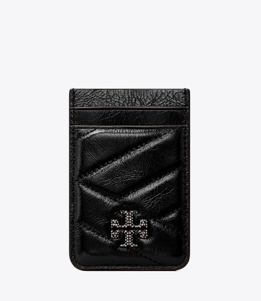 tory burch kira metallic pav  logo card pocket