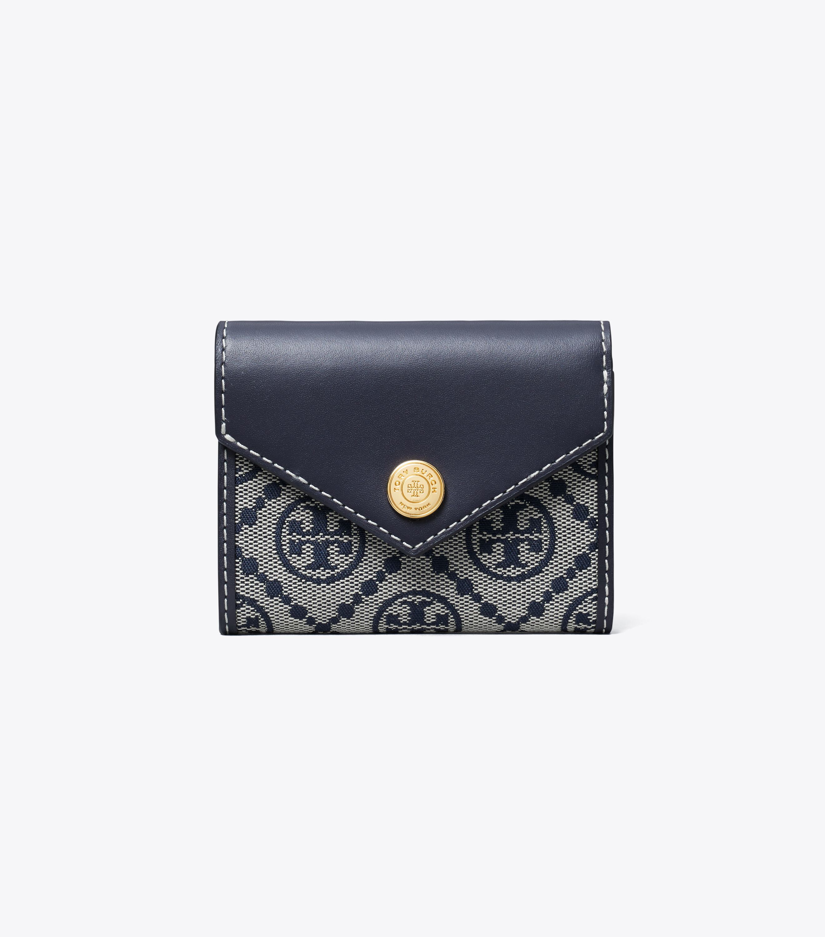 T Monogram Small Envelope Wallet, Tory Navy | Tory Burch UAE