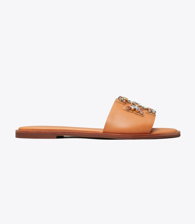 ines embellished leather slides