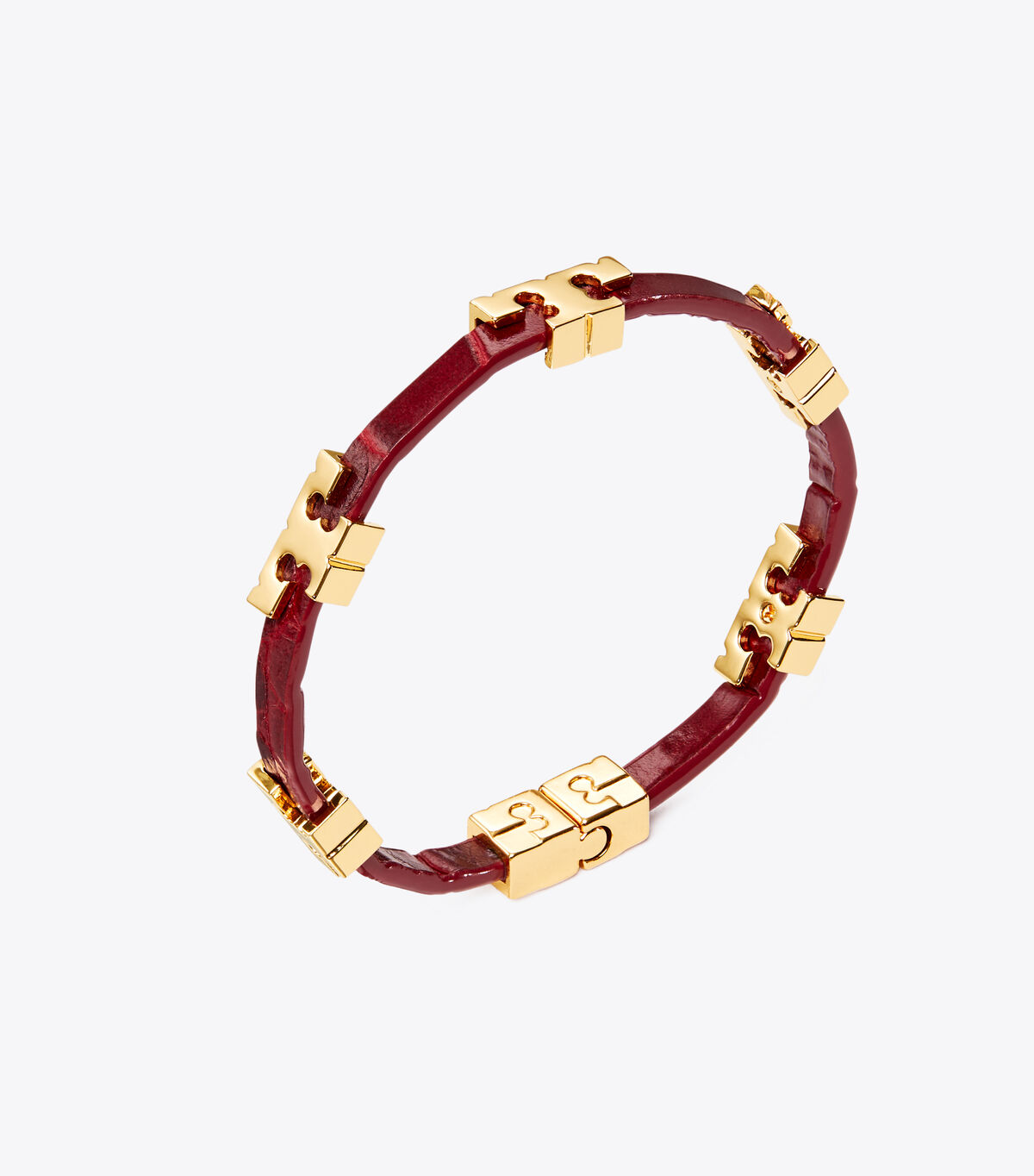tory burch serif t embossed single wrap bracelet