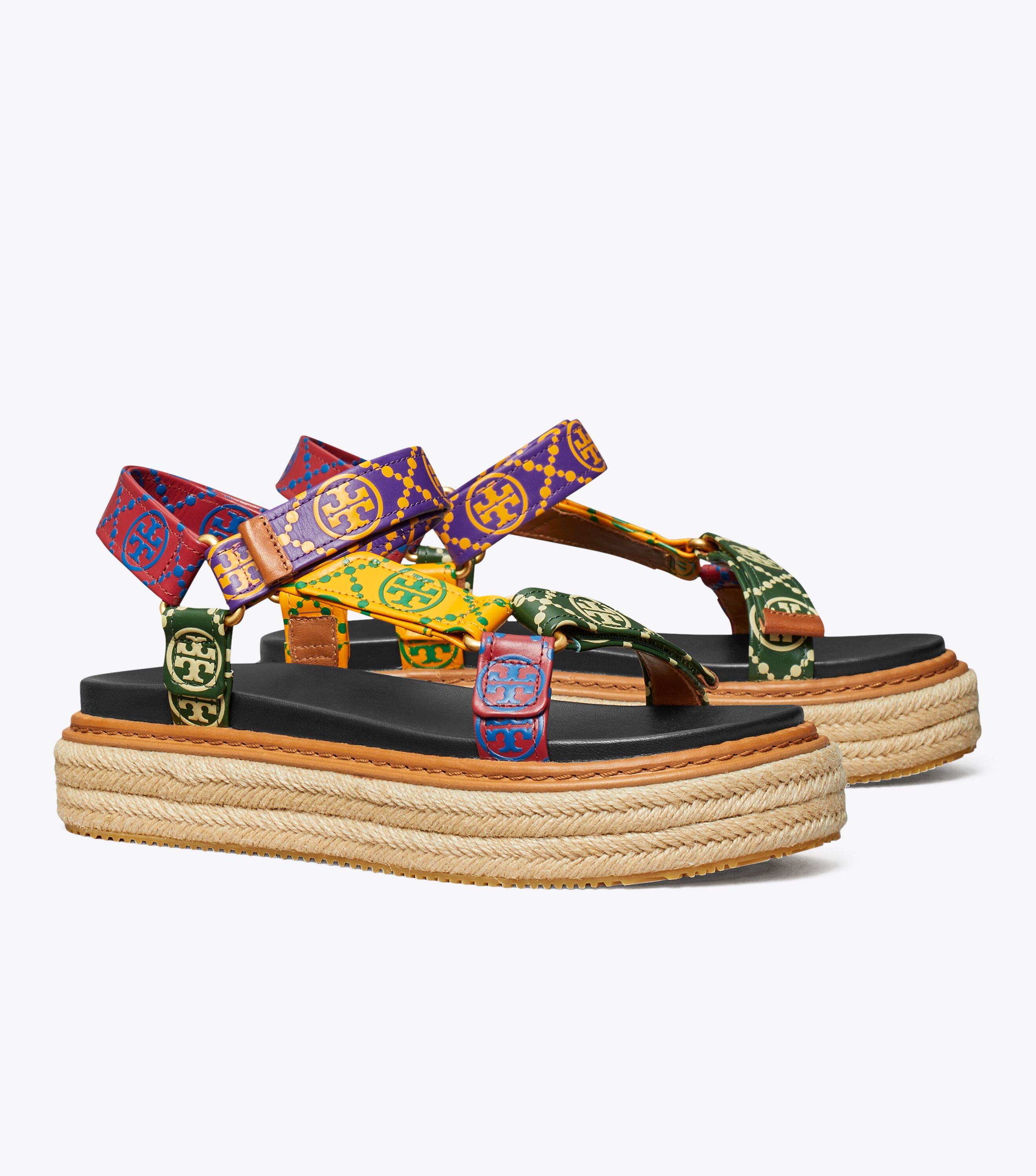 Tory burch sandals multicolor hot sale