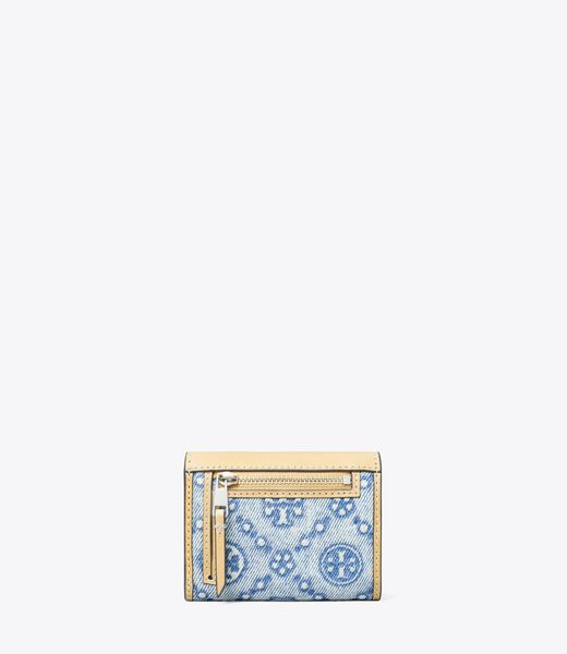 tory burch t monogram denim small envelope wallet