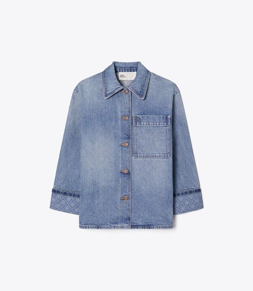 tory burch denim barn jacket