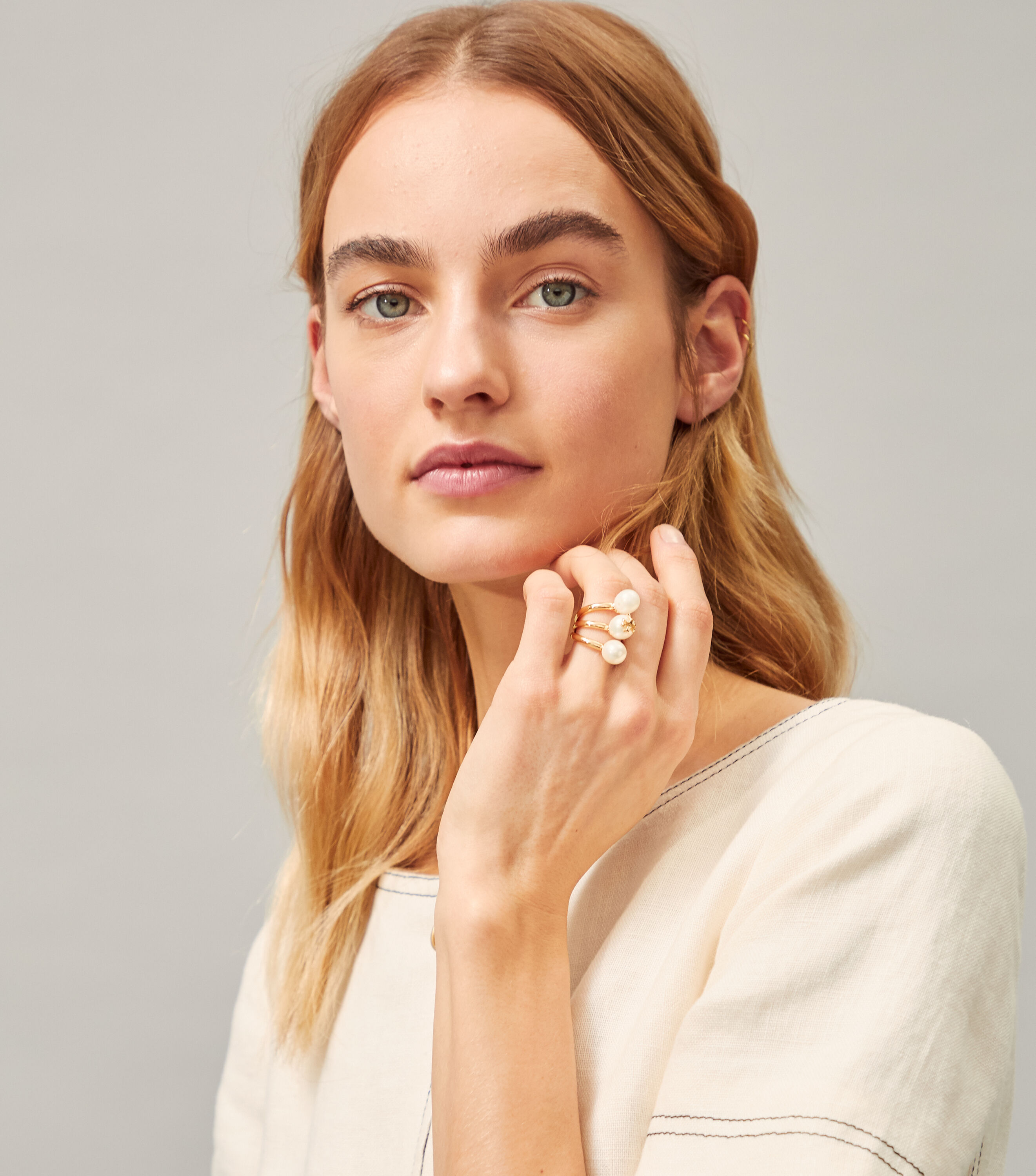 Kira Pearl Stackable Ring