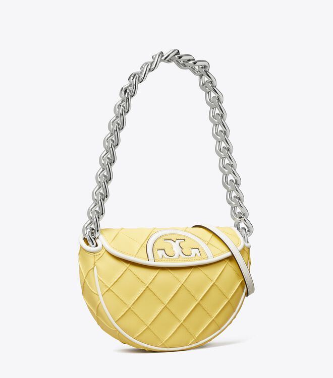 Mini Fleming Soft Patent Border Crescent Bag
