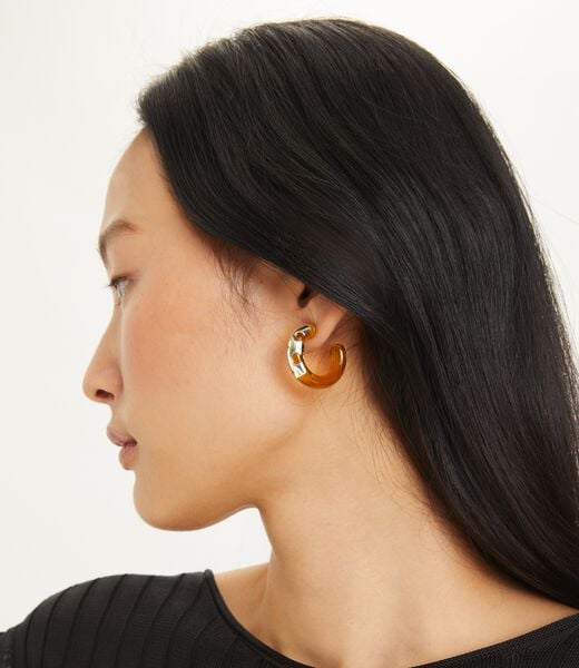 tory burch resin hoop earring