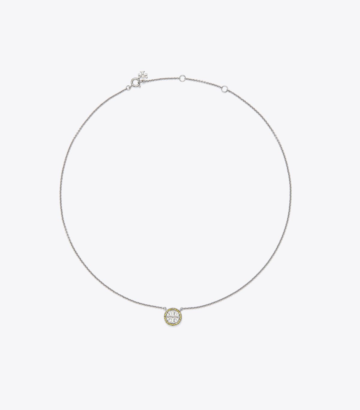 tory burch miller pave logo delicate necklace