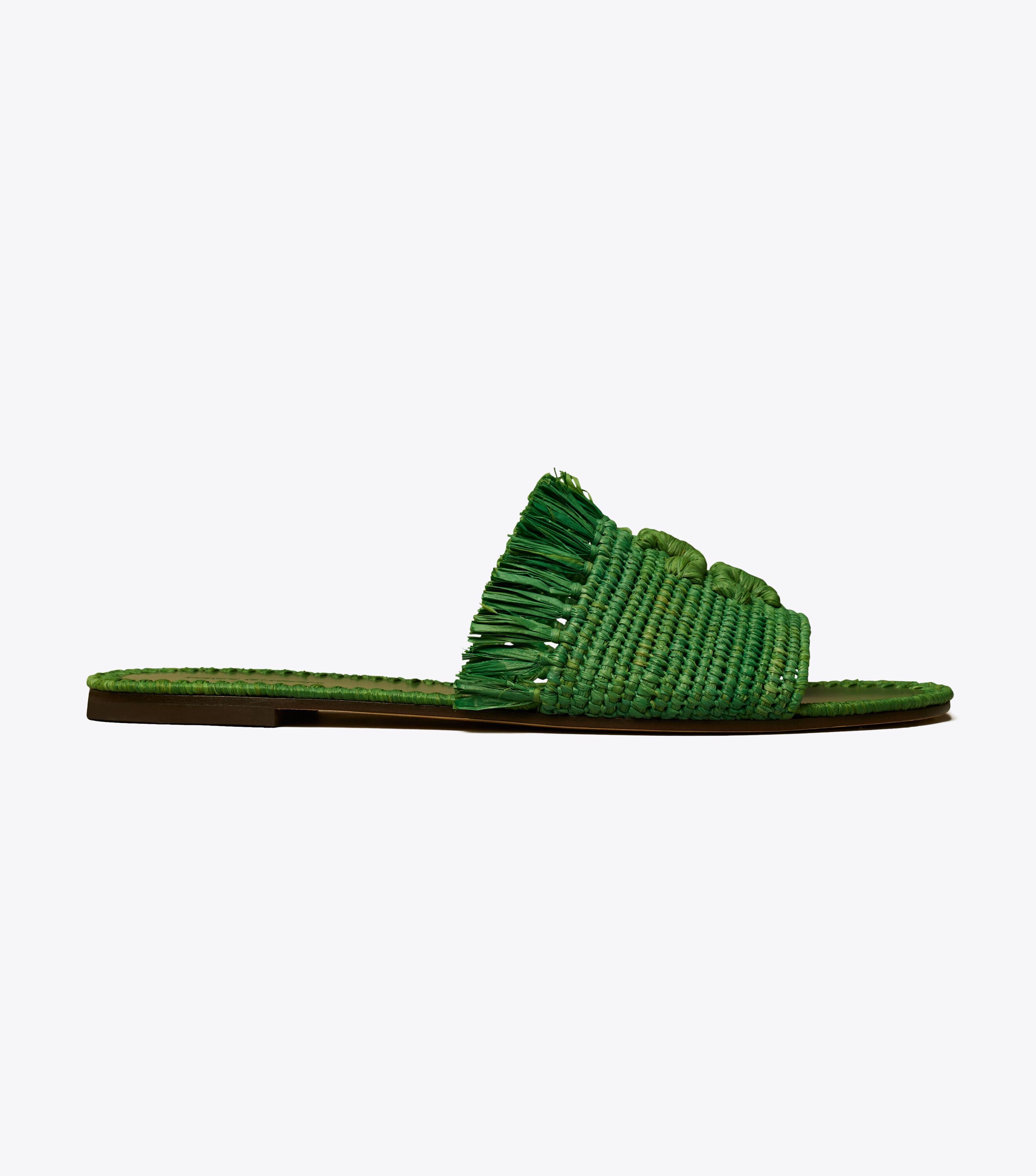 Eleanor Raffia Slide, Arugula | Tory Burch UAE