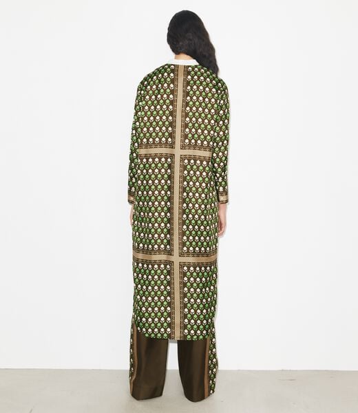 tory burch فستان قميص حريري