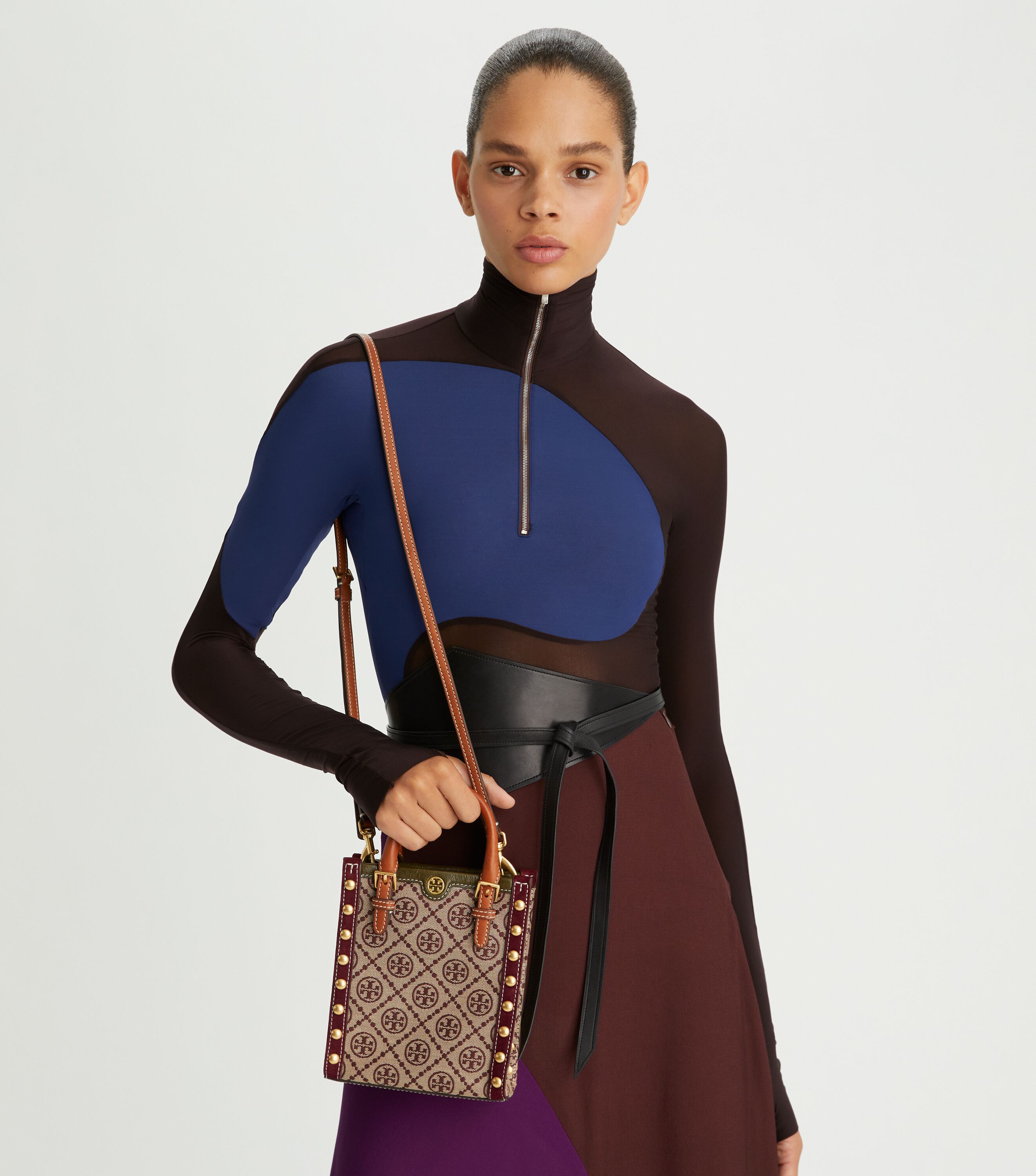 Tory Burch T Monogram Jacquard Studded Mini Tote Bag Tory Burch UAE