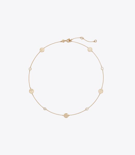 tory burch icon mother of pearl necklace