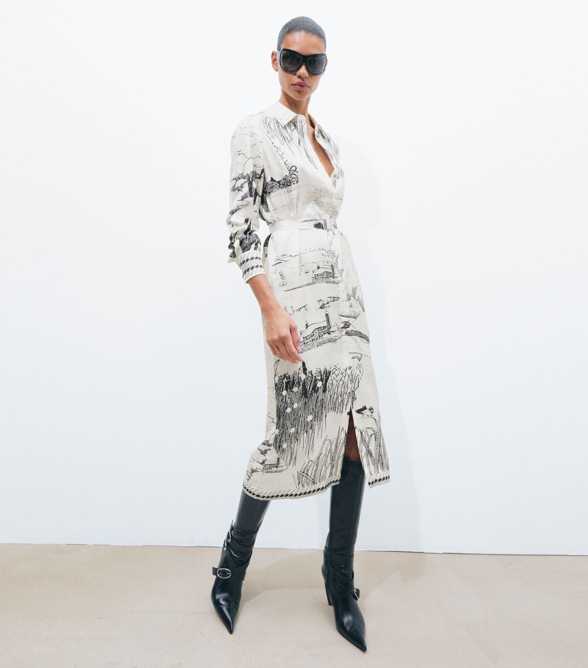 Printed Silk Shirtdress tory burch printed silk shirtdress