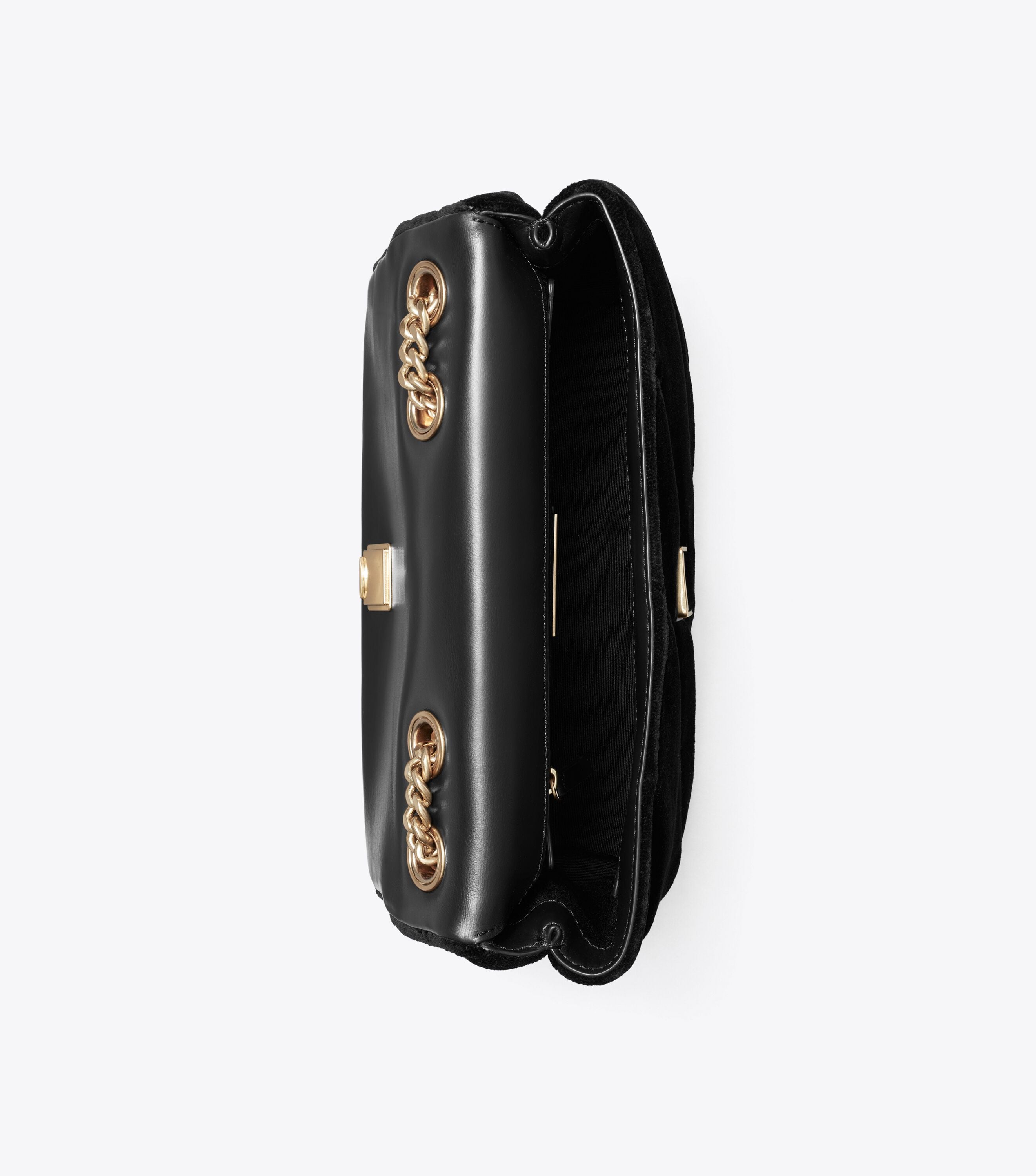 Small Kira Draped Velvet Convertible Shoulder Bag, Black | Tory