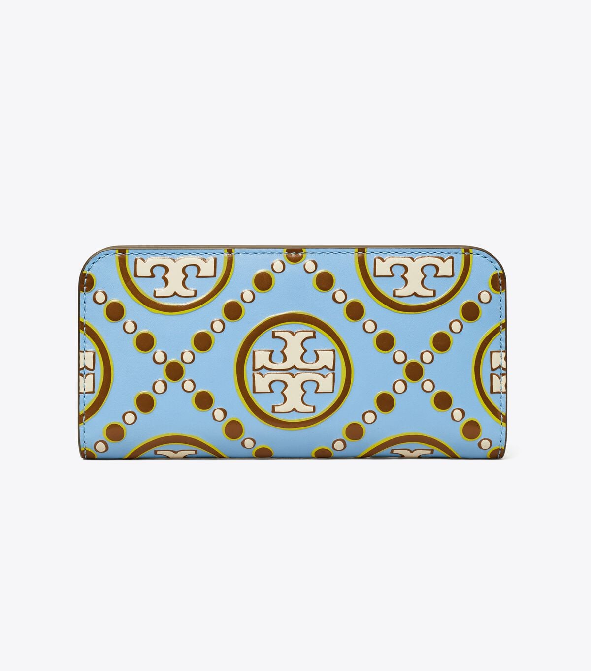 محفظة رفيعة بسحّاب ونقشة مونوغرام على شكل حرف T tory burch محفظة رفيعة بسحّاب ونقشة مونوغرام على شكل حرف t