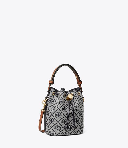 tory burch t monogram mini bucket bag