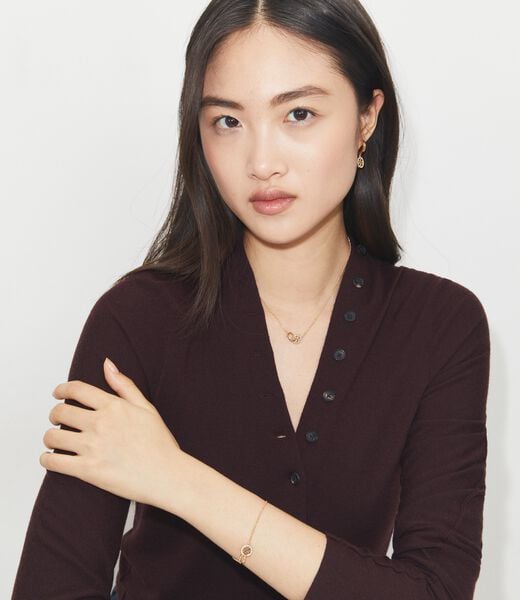 tory burch icon pave interlocking pendant necklace