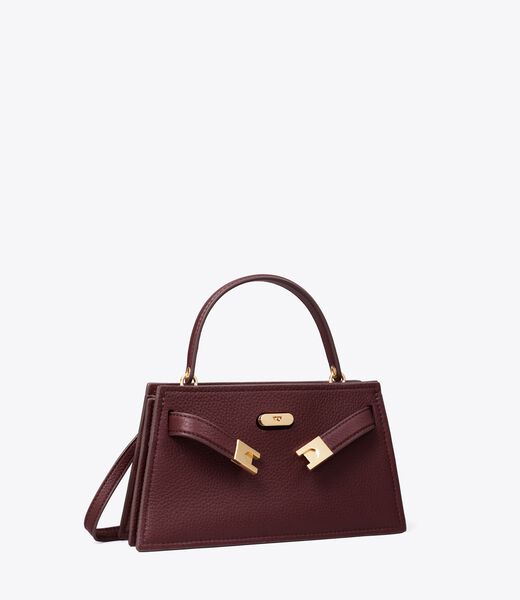 tory burch mini lee radziwill pebbled top handle bag
