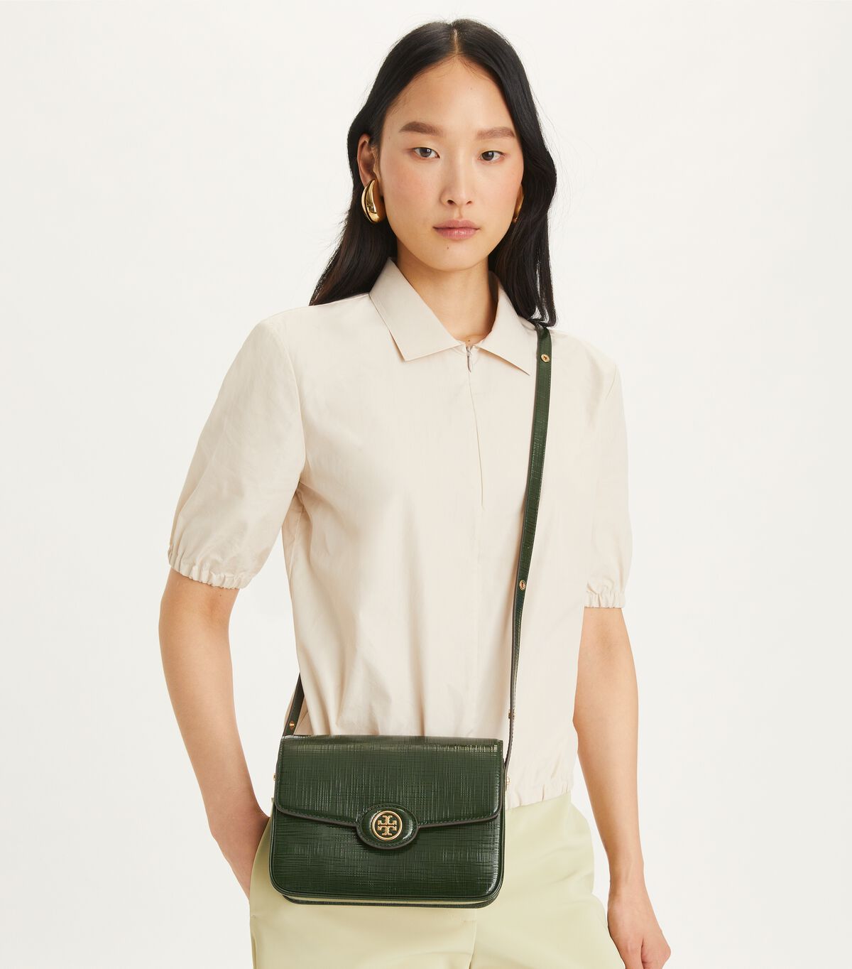 tory burch robinson crosshatched convertible shoulder bag