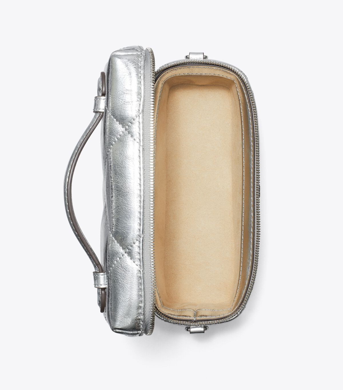 tory burch حقيبة مكياج معدنية كيرا دايموند كوالت