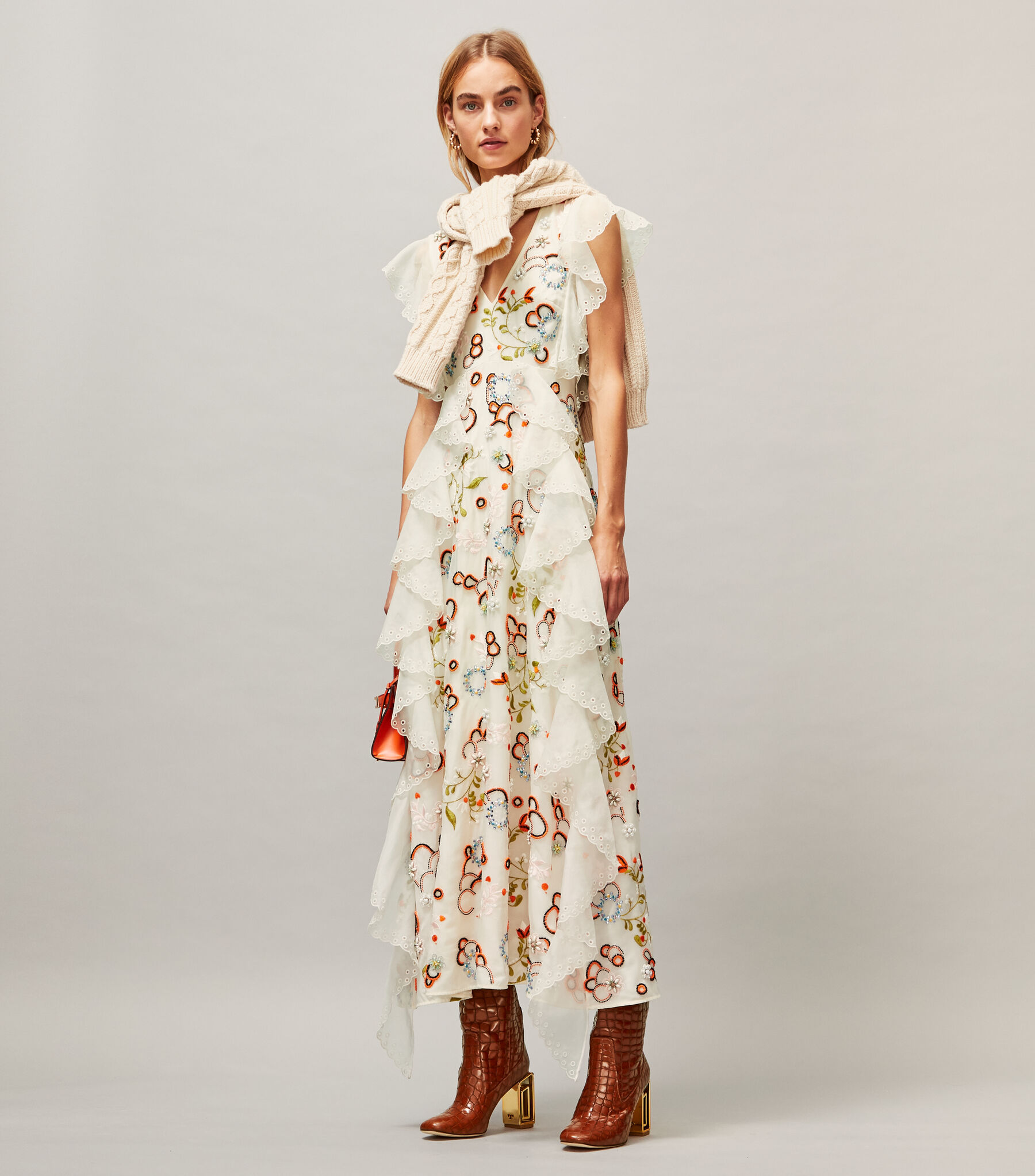 sachin and babi light blue dress VERONICA BEARD Isla embellished linen-blend twill midi dress