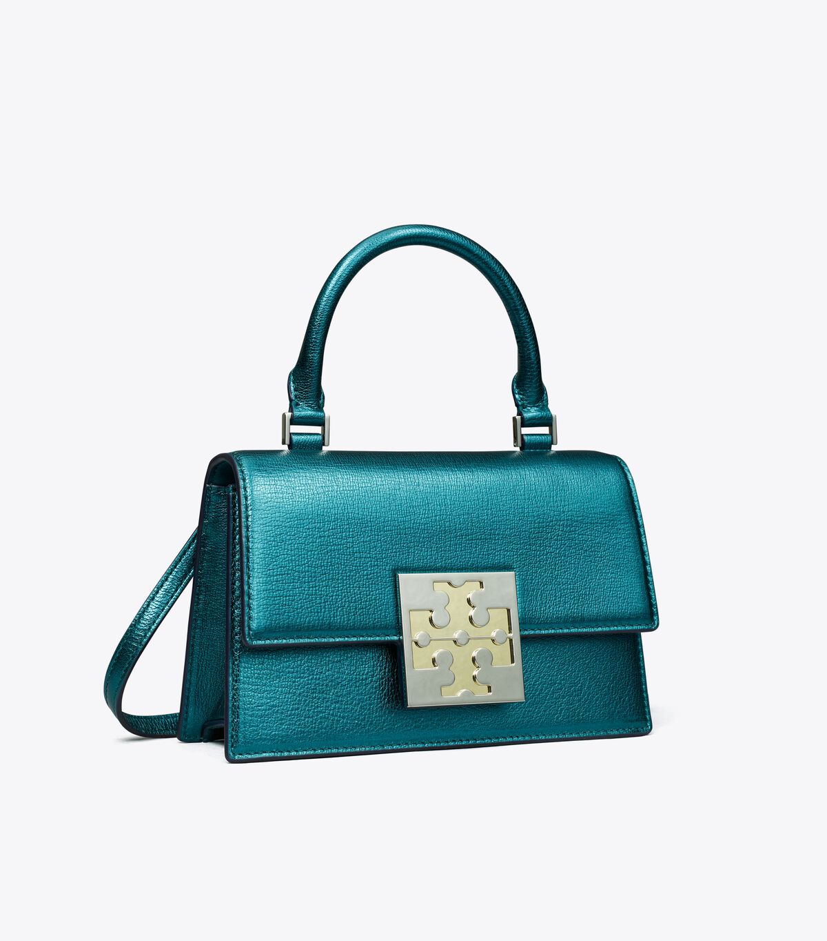 tory burch bon bon metallic mini top handle bag