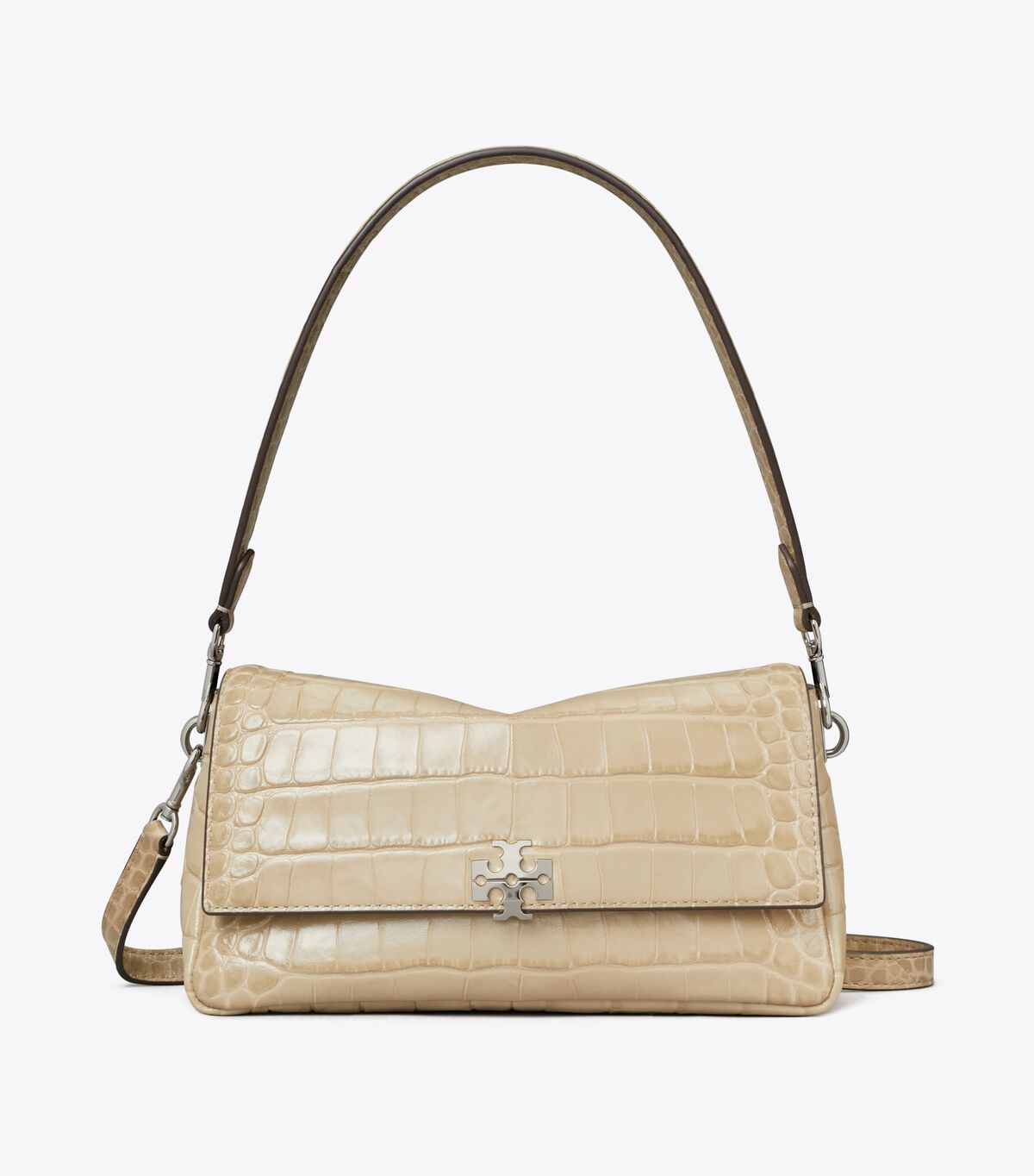 tory burch small charlie croc embossed shoulder bag