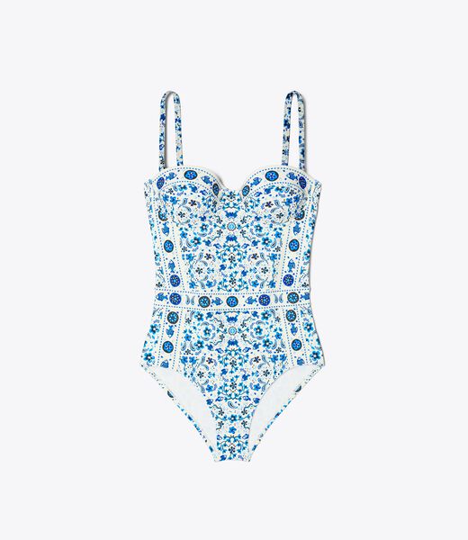 Printed Underwire One-Piece Swimsuit