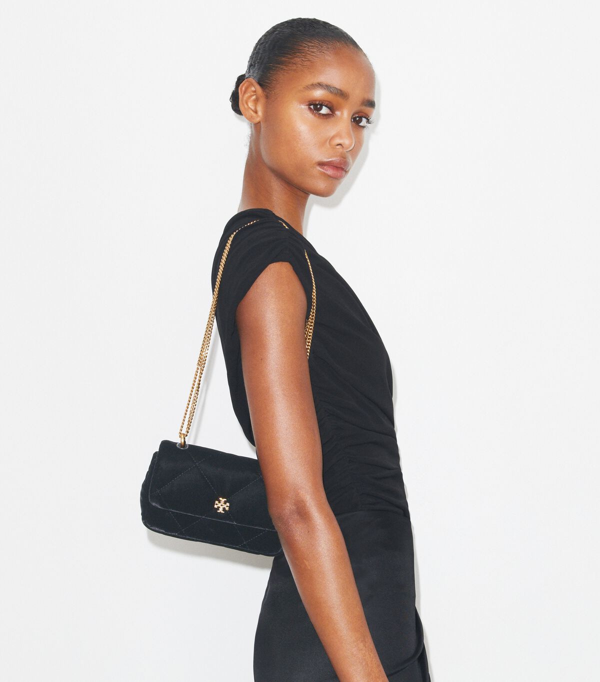 Mini Kira Diamond Quilt Velvet Pave Flap Bag tory burch mini kira diamond quilt velvet pave flap bag