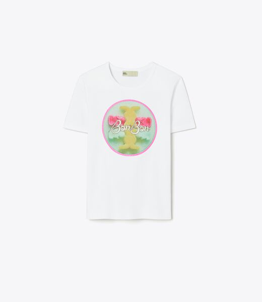 tory burch tb x bonbon candy logo t shirt